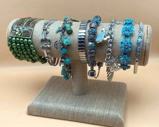 Blues and Greens Charm Fashion Bracelet