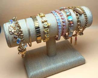 Gold Rose Tone Charm  Fancy Bracelets  Kirks Folly