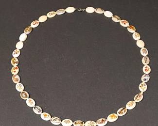 Vintage Handstrung Beaded Nature Scene Necklace