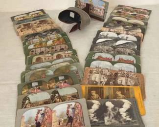 Vintage Antique Stereoscope with Stereoview Cards