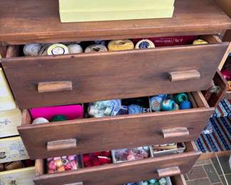Drawers of Colorful TattingCrochet Thread