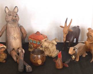 Vintage Wooden Animal Collectibles