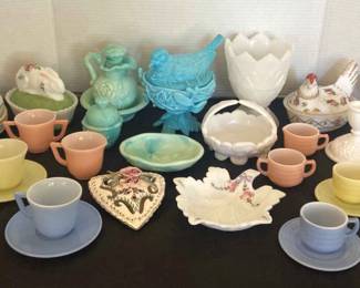 Westmoreland Blue, Avon Jadeite, Milk Glass , Hazel Atlas