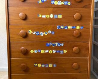 Vintage Wood Laminate Chest of Drawers