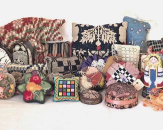 Petty Point Crocheted And Tatted Pin Cushions