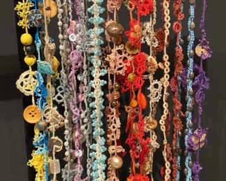 Tatted Necklaces  Buttons  Natural Shell