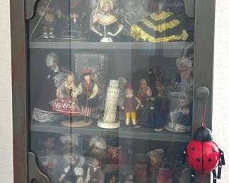 AntiqueVintage European Dolls  Display Cabinet