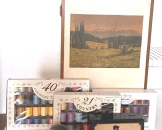 Unique Vintage Wood Thread Storage Boxes 