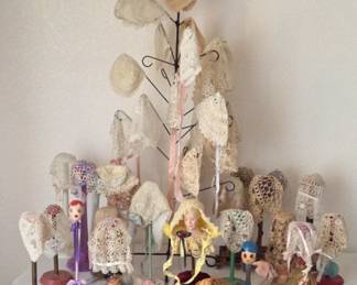 Tatted  Crocheted Baby Bonnets