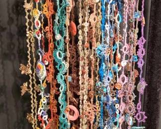 Tatted Necklaces Bright  Glittery