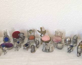 Vintage Miniature Animal, Shoe Pincushions Tiny Irons