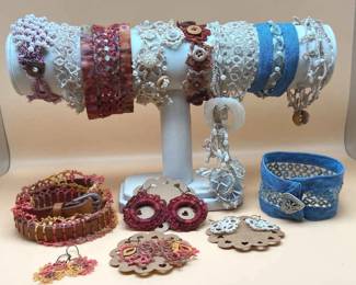 Hand Tatted Bracelets Earrings