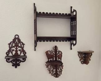 Intricate Carved Wall Shelves