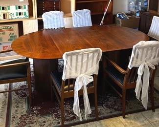 Lane Co. MCM Wooden Dining Table 6 Chairs
