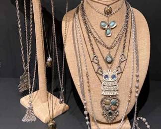 Bold Pendants Pewter Tone Necklaces