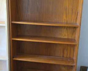 Cherry Toned MDF Shallow Bookcase