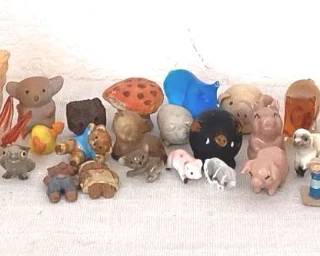 Tiny Animals Glass, Ceramic  Stone