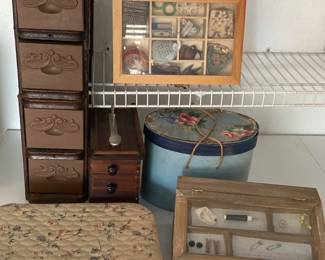 Vintage Wood, Sewing Storage Display