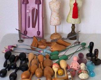 Antique Shoe Shapers And Sock Darners