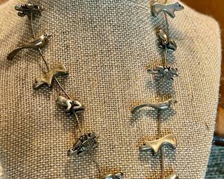 sterling Fetish Necklace and earrings