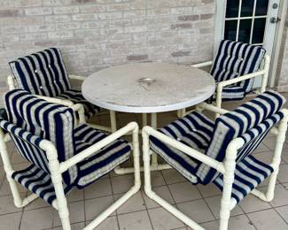 pipe creations table and four chairs