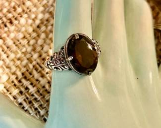 vintage Topaz and sterling ring