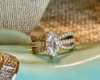 cz 14k gold ring