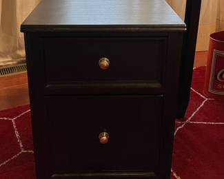 Black end table.