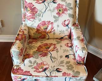 Floral upholstered chairs.