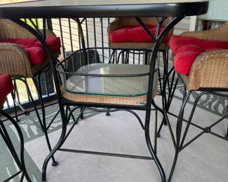 Patio table and four chairs set.
