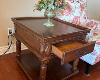 Wooden end table.