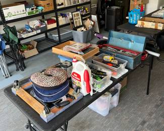 Tools. Luggage. Travel items.
