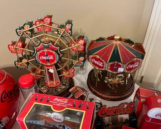 Antique Coca-Cola decor.
