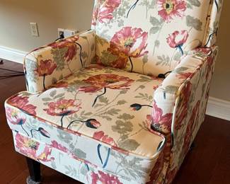 Floral upholstered chairs.