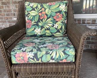 Beautiful wicker outdoor chair.