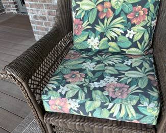 Beautiful wicker outdoor chair.