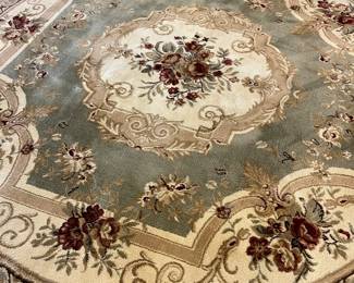 Round floral rug.