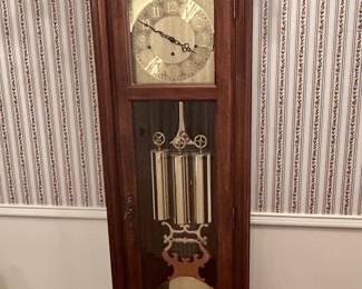Very nice Pearl Grandfather clock - keeps time & chimes great!