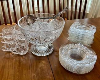 Lovely Gorham crystal pedestal punch bowl