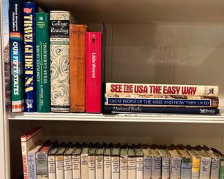 Vintage books including Nancy Drew, Bobbsey Twins, Hardy Boys