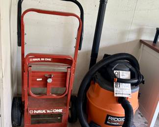 Nice large Rigid shop vac & heavy-duty dolly