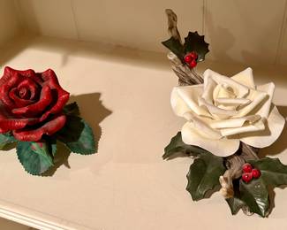 Collection of Lenox & Boehm porcelain roses