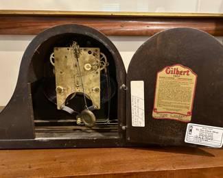 Antique Gilbert mantle clock- works & chimes great!
