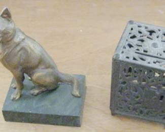 BRONZE DOG IRON BANK