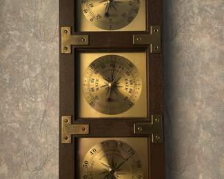Brass and Wood Barometer