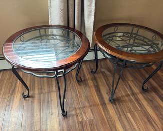 Glass top side tables