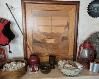inlaid wood art work