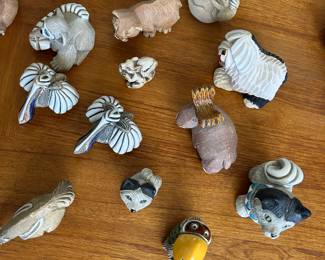 Vintage Artesania Rinconada Animals Ceramic Signed Figurines