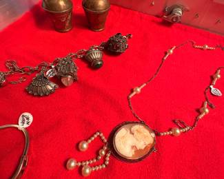 Antique Silver Coral Cameos