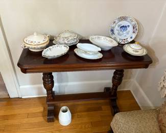 Vintage Inlay Library Table